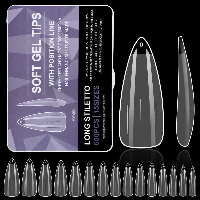 Piiriülesed populaarsed maniküüriplaastrid, kantavad pikendused, õmblusteta läbipaistvad mandlikujulised ruudukujulised trapetsikujulised õhukesed kunstküüned