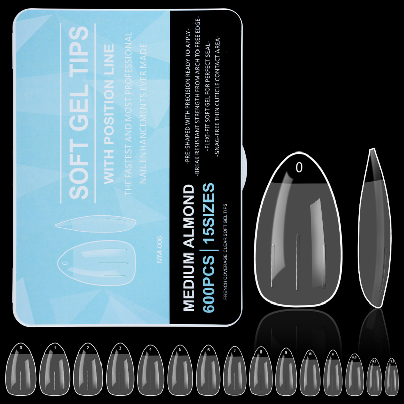 Piiriülesed populaarsed maniküüriplaastrid, kantavad pikendused, õmblusteta läbipaistvad mandlikujulised ruudukujulised trapetsikujulised õhukesed kunstküüned