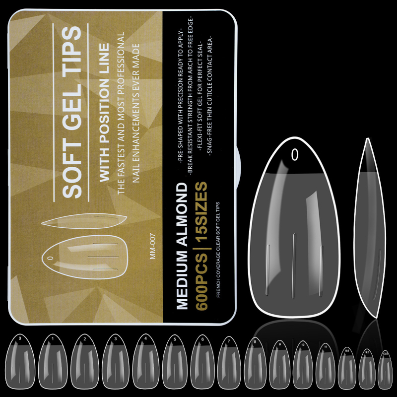 Piiriülesed populaarsed maniküüriplaastrid, kantavad pikendused, õmblusteta läbipaistvad mandlikujulised ruudukujulised trapetsikujulised õhukesed kunstküüned