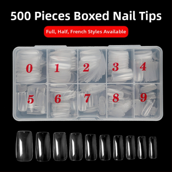 Maniküür 500-osaline karbis küünetükk läbipaistev täispasta poolpasta küünetükk kunstküünetükk läbipaistev prantsuse stiilis