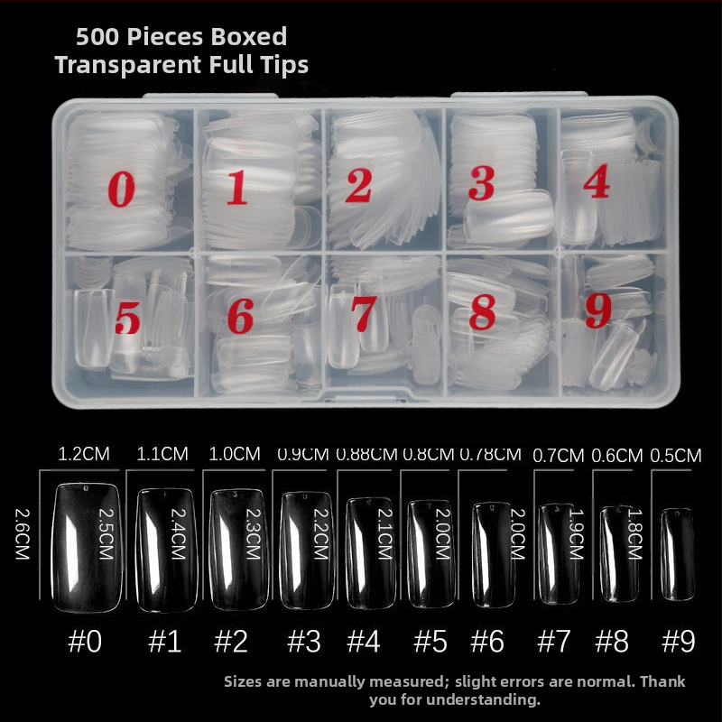 Maniküür 500-osaline karbis küünetükk läbipaistev täispasta poolpasta küünetükk kunstküünetükk läbipaistev prantsuse stiilis