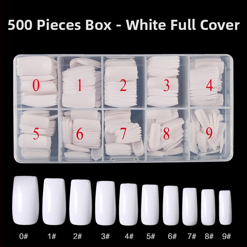 Maniküür 500-osaline karbis küünetükk läbipaistev täispasta poolpasta küünetükk kunstküünetükk läbipaistev prantsuse stiilis