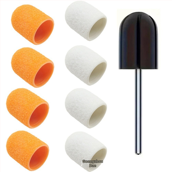 Kvaliteetne piiriülene poleerimispea, lihvimismüts, pediküür surnud naha konnasilmade eemaldamiseks, maniküüri poleerimislihv, trumlivõll, poleerimislihvimütsi komplekt