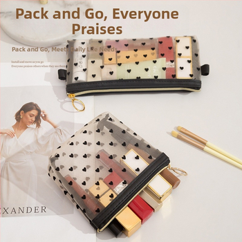 Feifei flokeeritud armastusega kaasaskantav kosmeetikakott kosmeetikatoodete hoiukott sidurikott kosmeetikakott suur mahutavus