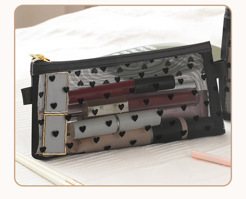 Feifei flokeeritud armastusega kaasaskantav kosmeetikakott kosmeetikatoodete hoiukott sidurikott kosmeetikakott suur mahutavus