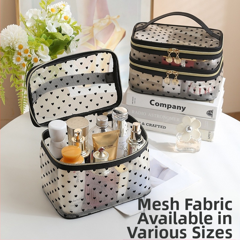 Feifei flokeeritud armastusega kaasaskantav kosmeetikakott kosmeetikatoodete hoiukott sidurikott kosmeetikakott suur mahutavus