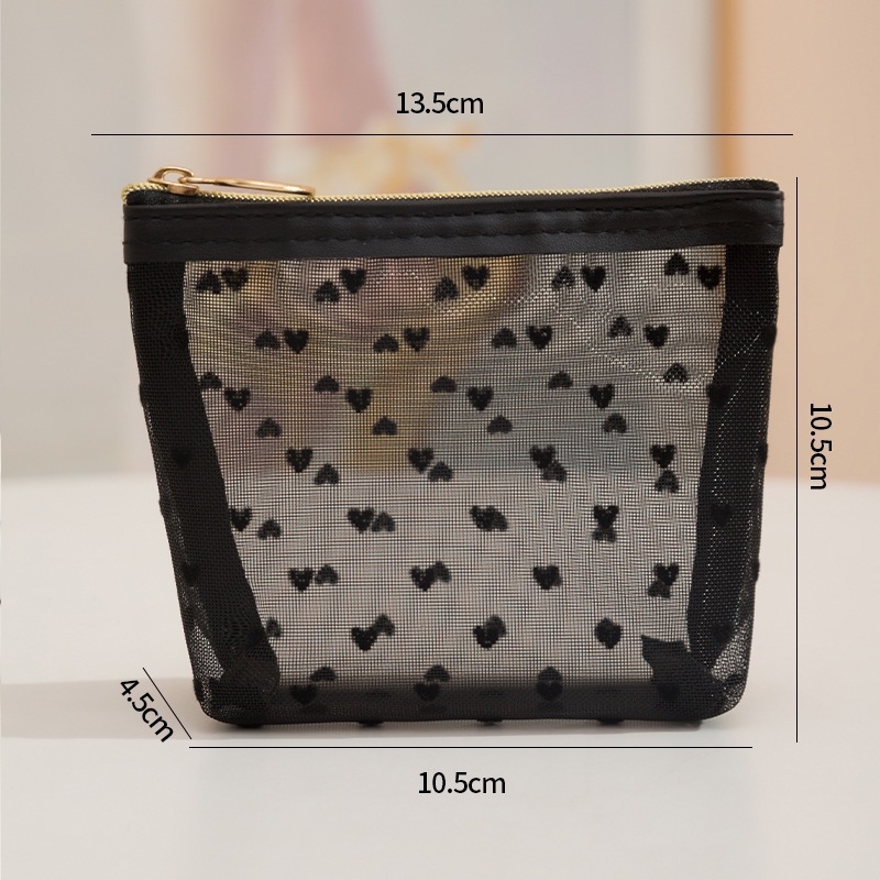 Feifei flokeeritud armastusega kaasaskantav kosmeetikakott kosmeetikatoodete hoiukott sidurikott kosmeetikakott suur mahutavus