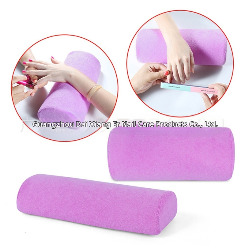 Produkty zahraničného obchodu, uterák na nechty, polkruhový vankúš na ruky, látkový polkruh, odnímateľný a umývateľný monochromatický vankúš na ruky, viacfarebný, voliteľný