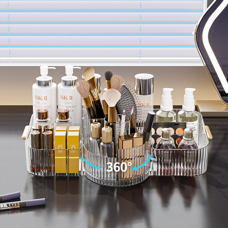 Pöörlev kosmeetikatoodete hoiukarp Advanced Sense lauaarvuti hoiuriiul suure mahutavusega parfüümide nahahoolduseks läbipaistev hoiukarp