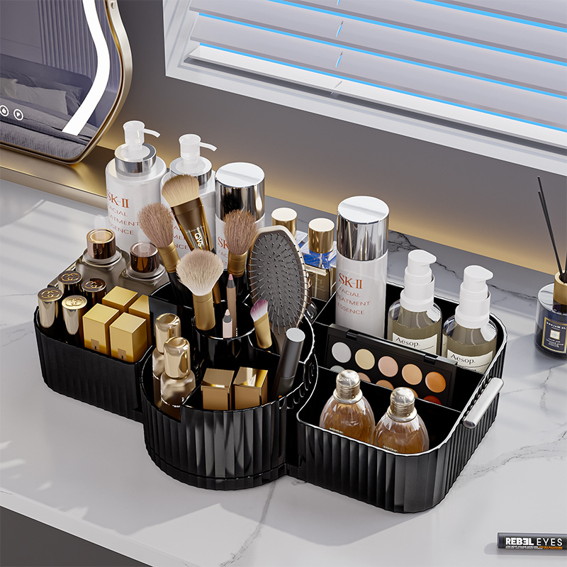 Pöörlev kosmeetikatoodete hoiukarp Advanced Sense lauaarvuti hoiuriiul suure mahutavusega parfüümide nahahoolduseks läbipaistev hoiukarp