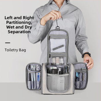 PU nahast suur tualett-tarvete ja meigikott, veekindel mitmekihiline hoiukott meestele, reisikott, konksuga, hulgimüük, veekindel ja suletud