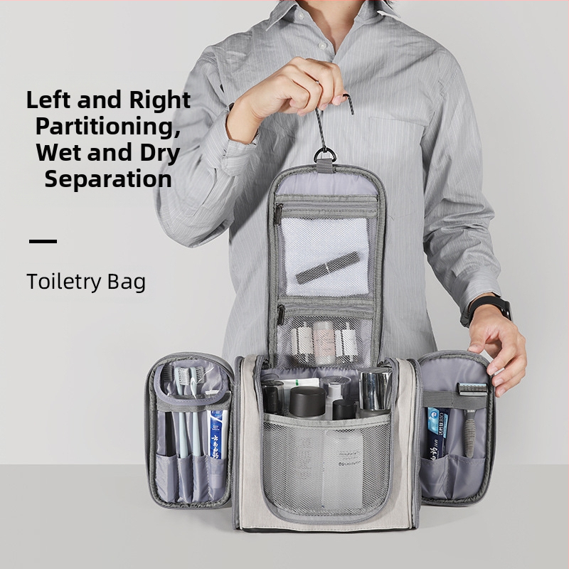 PU nahast suur tualett-tarvete ja meigikott, veekindel mitmekihiline hoiukott meestele, reisikott, konksuga, hulgimüük, veekindel ja suletud