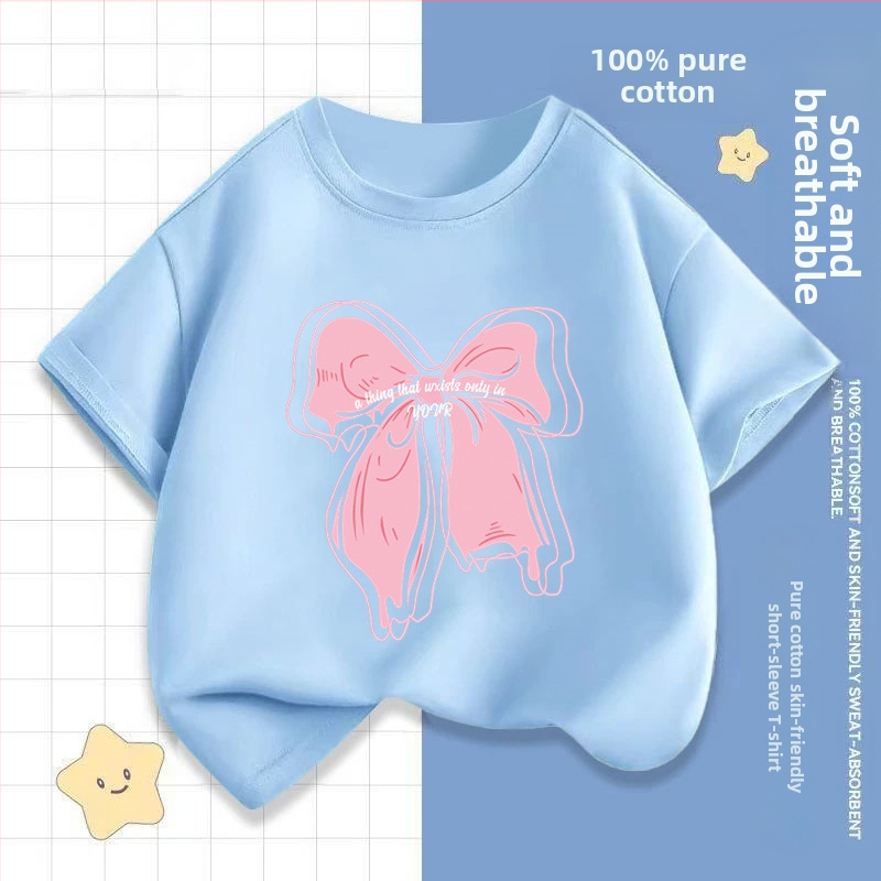 2242 # Dievčenské tričko s krátkym rukávom, letné nové detské tričko s polovičnými rukávmi, módne detské oblečenie, letné detské oblečenie