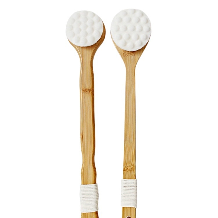 Vannihari kassiküünisega pehmete karvadega pika käepidemega vannihari meestele ja naistele naha hõõrumiseks muda vannirätikuga kehahari seljale