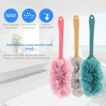 ♤ Vannipall vahutav vannipall pika käepidemega seljahõõrumisega vannirätiku massaaži vahutav võrk suur vann