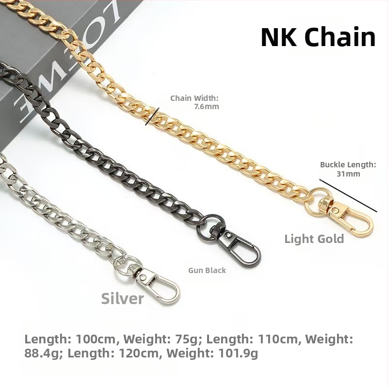 Kotiketi aksessuaarid Üksikkoti vöö asendus Kaenlaaluse õlarihmaga käekoti kett Metallist kõrgekvaliteediline õlakott ristiketi jaoks