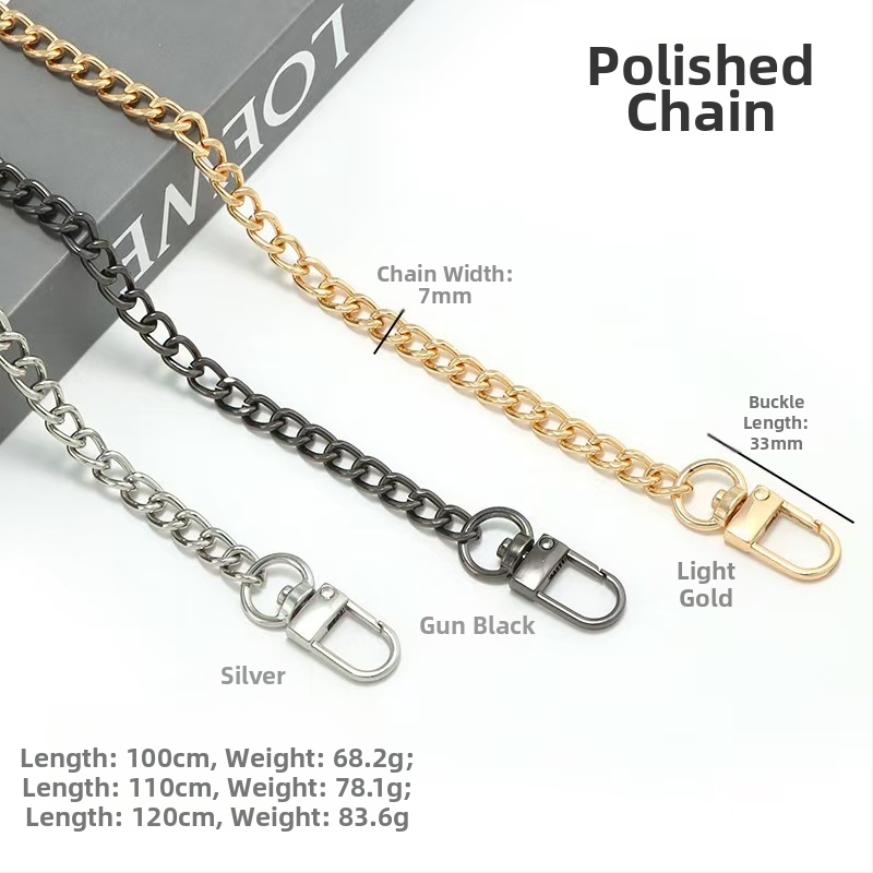 Kotiketi aksessuaarid Üksikkoti vöö asendus Kaenlaaluse õlarihmaga käekoti kett Metallist kõrgekvaliteediline õlakott ristiketi jaoks