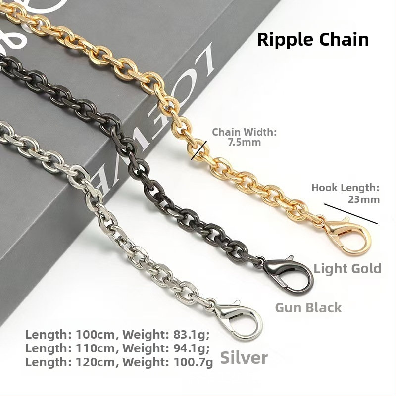 Kotiketi aksessuaarid Üksikkoti vöö asendus Kaenlaaluse õlarihmaga käekoti kett Metallist kõrgekvaliteediline õlakott ristiketi jaoks