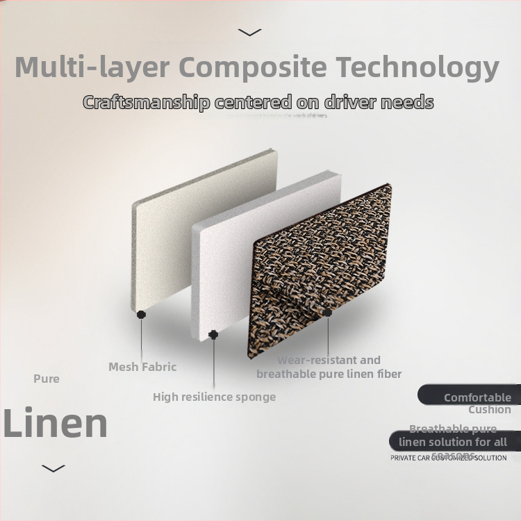 Възглавница за автомобилна седалка, универсална за всички сезони, нова лятна калъфка за седалка „всичко включено“, ленена възглавница за автомобилна седалка, напълно обгърната калъфка за седалката