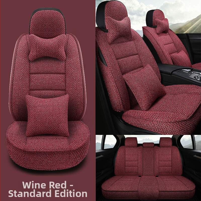 Autoistmepadi, universaalne igaks aastaajaks, uus suvine kõikehõlmav istmekate, linasest riidest autoistmepadi, täielikult ümbritsetud istmekate