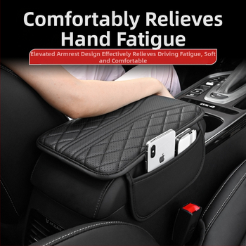 Piiriülese auto keskjuhtimisega käetoe kasti padi universaalne käetoe kasti kaitsekate tikitud turvapadja salongi muutmise tarvikud