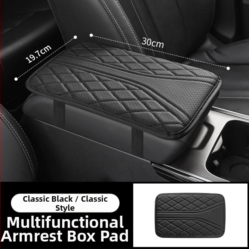 Piiriülese auto keskjuhtimisega käetoe kasti padi universaalne käetoe kasti kaitsekate tikitud turvapadja salongi muutmise tarvikud