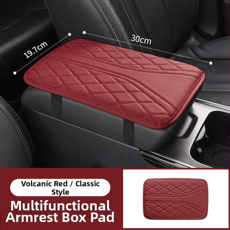 Piiriülese auto keskjuhtimisega käetoe kasti padi universaalne käetoe kasti kaitsekate tikitud turvapadja salongi muutmise tarvikud