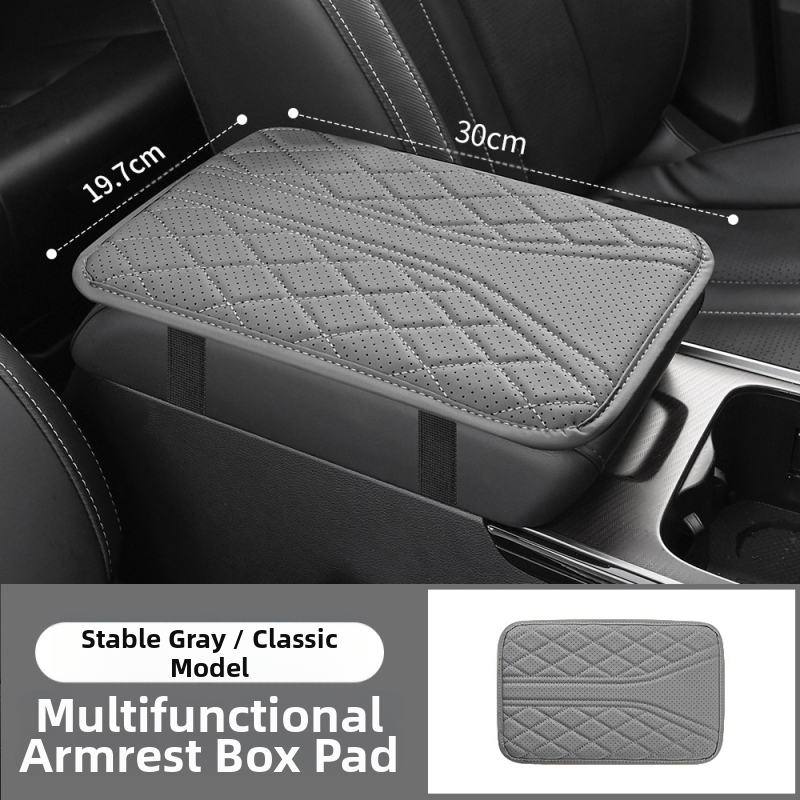 Piiriülese auto keskjuhtimisega käetoe kasti padi universaalne käetoe kasti kaitsekate tikitud turvapadja salongi muutmise tarvikud