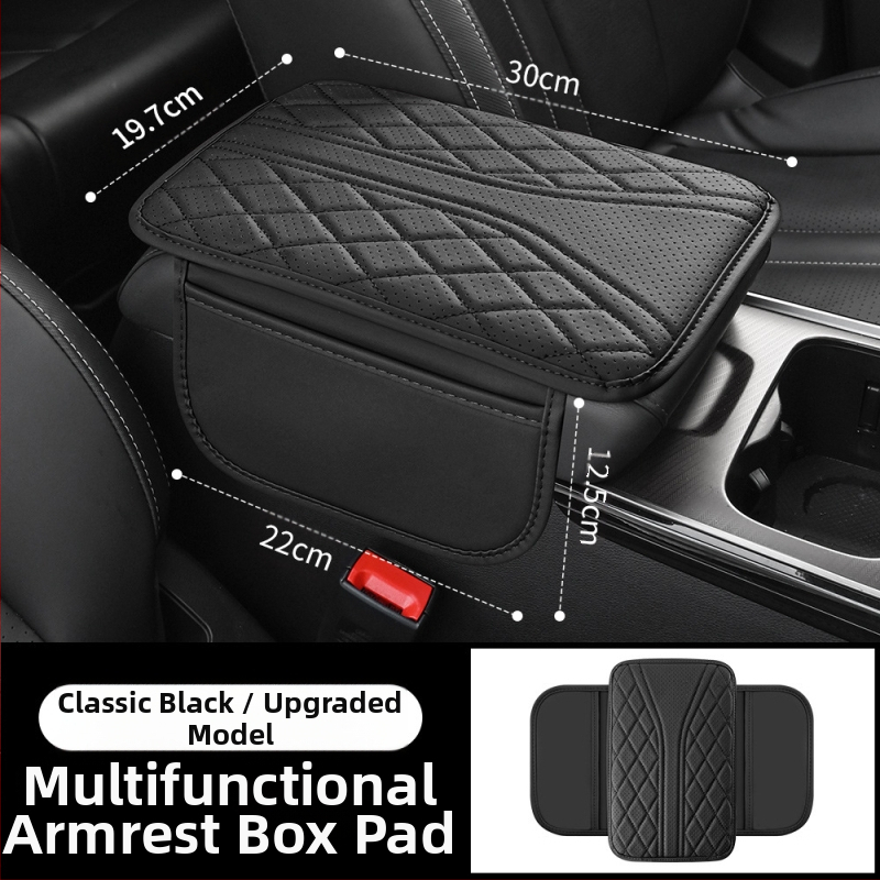 Piiriülese auto keskjuhtimisega käetoe kasti padi universaalne käetoe kasti kaitsekate tikitud turvapadja salongi muutmise tarvikud