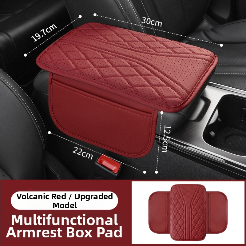 Piiriülese auto keskjuhtimisega käetoe kasti padi universaalne käetoe kasti kaitsekate tikitud turvapadja salongi muutmise tarvikud