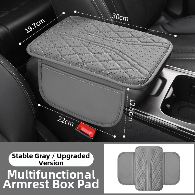 Piiriülese auto keskjuhtimisega käetoe kasti padi universaalne käetoe kasti kaitsekate tikitud turvapadja salongi muutmise tarvikud