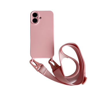 Väliskaubanduse iPhone16 ühe riputusauguga peened augud vedel silikoonist Apple 15 kõikehõlmav crossbody lanyard mobiiltelefoni ümbris