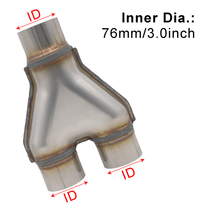 Automobiļa 409 nerūsējošā tērauda izplūdes caurule, modificēta Y veida trīsceļu H X veida četrceļu savienojošā caurule 51 57 63 76 mm