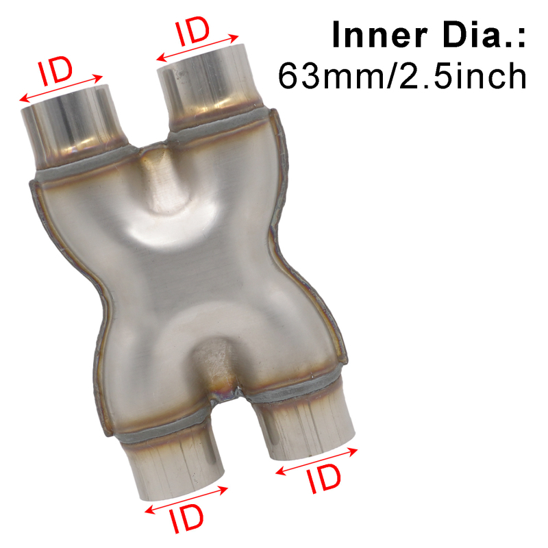 Automobiļa 409 nerūsējošā tērauda izplūdes caurule, modificēta Y veida trīsceļu H X veida četrceļu savienojošā caurule 51 57 63 76 mm