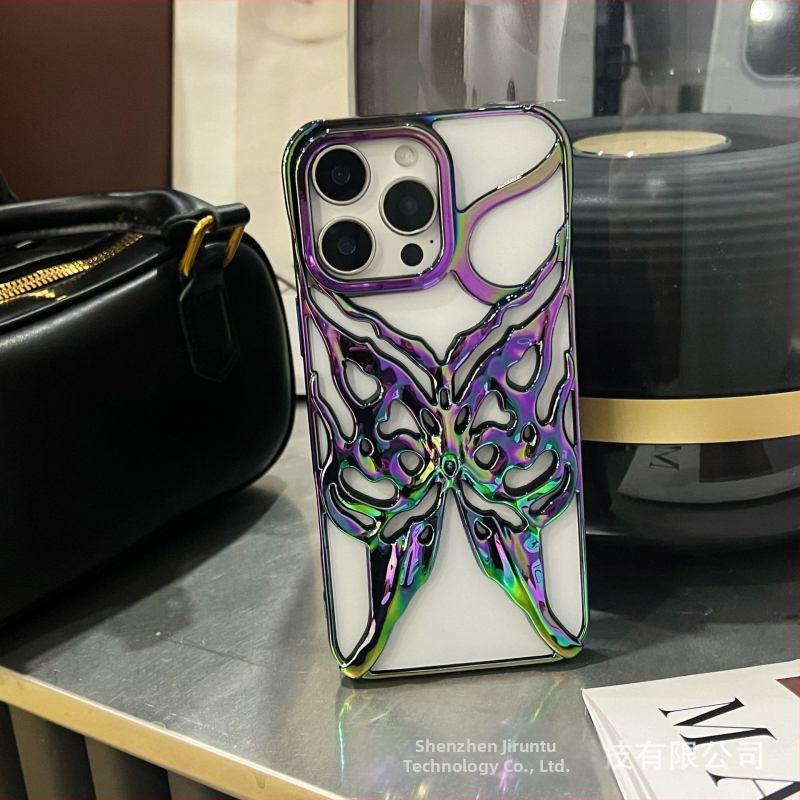 Sobib Iphone16Promax mobiiltelefoni ümbrisele, väljalõigatud jahutav galvaaniline liblikas Apple 16E kukkumisvastane kaitseümbris rist