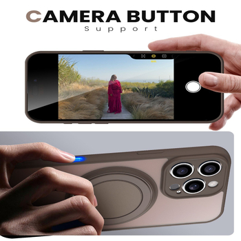 Кейс за мобилен телефон Iphone 17, нов матов, с магнитна стойка 360°, подходящ за Apple 16 Promax.