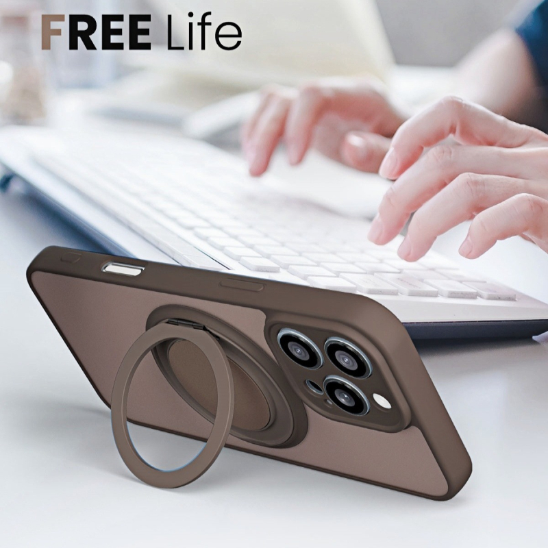 Iphone17 mobiiltelefoni ümbris, uus nahalaadne matt 360-kraadine magnetiline alus, sobib Apple 16Promax ümbrisele