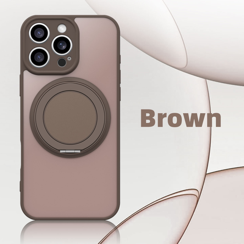 Кейс за мобилен телефон Iphone 17, нов матов, с магнитна стойка 360°, подходящ за Apple 16 Promax.