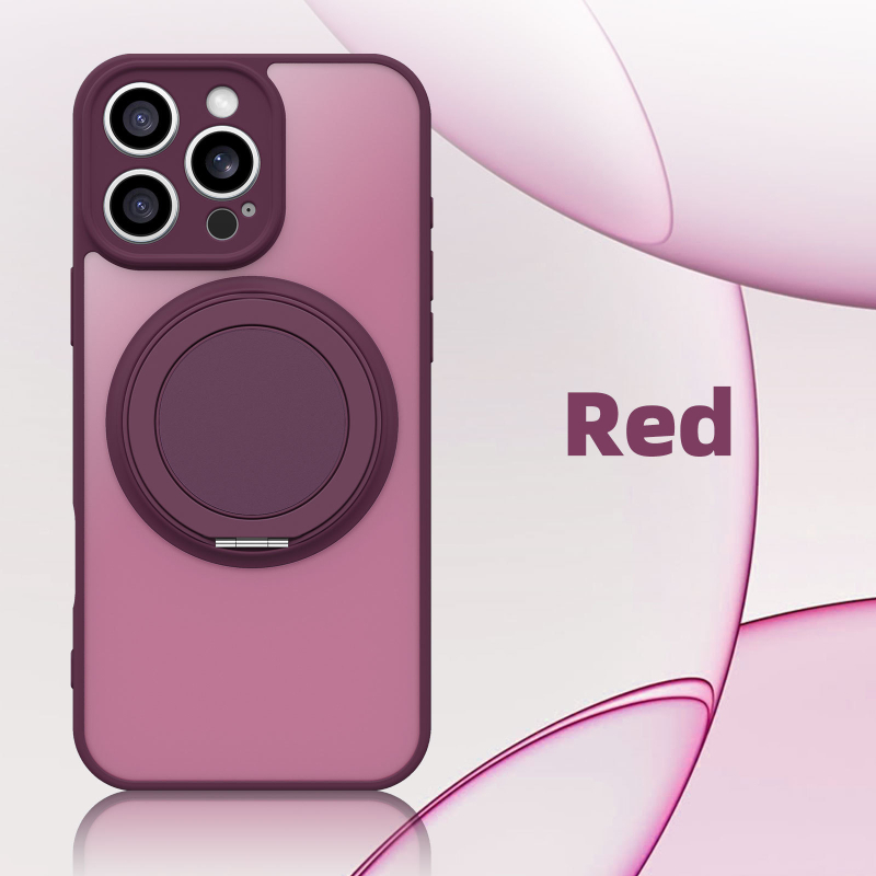 Кейс за мобилен телефон Iphone 17, нов матов, с магнитна стойка 360°, подходящ за Apple 16 Promax.