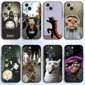 Abstraktne naljakas kassipoeg, mis sobib Iphone16Plus kukkumisvastase mobiiltelefoni ümbrisega, armsad päikeseprillid, Cat 11Pro pehme ümbris