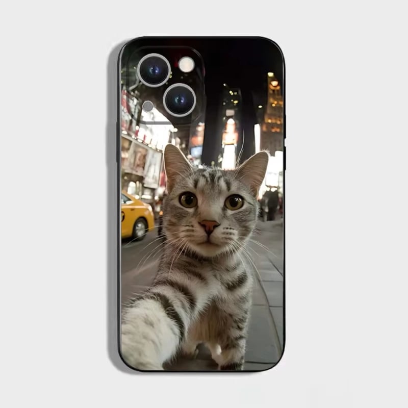 Abstraktne naljakas kassipoeg, mis sobib Iphone16Plus kukkumisvastase mobiiltelefoni ümbrisega, armsad päikeseprillid, Cat 11Pro pehme ümbris