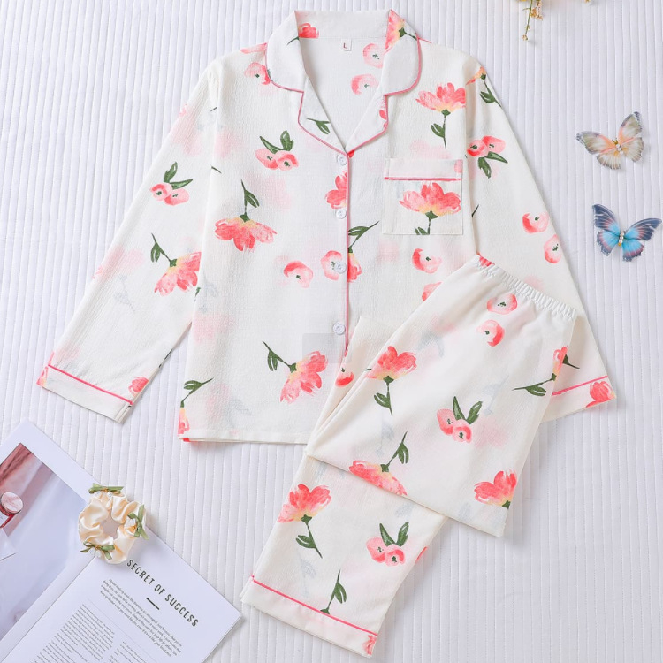 Tehase väljamüük Pilvepuuvillast pidžaama Naiste sügisene pikkade varrukatega ülikond Shake Voice Live Little Red Riding Book Explosions Home Wear