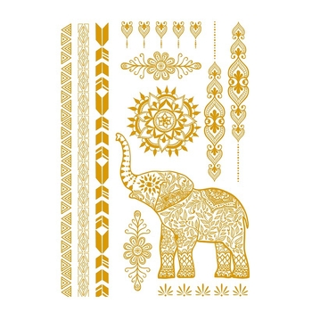 Uued ühekordsed pronksjad tätoveeringukleebised, mis sobivad veeülekande simulatsiooniks Euroopa ja Ameerika piiriülestele kuldse rannapeo kleebistele.