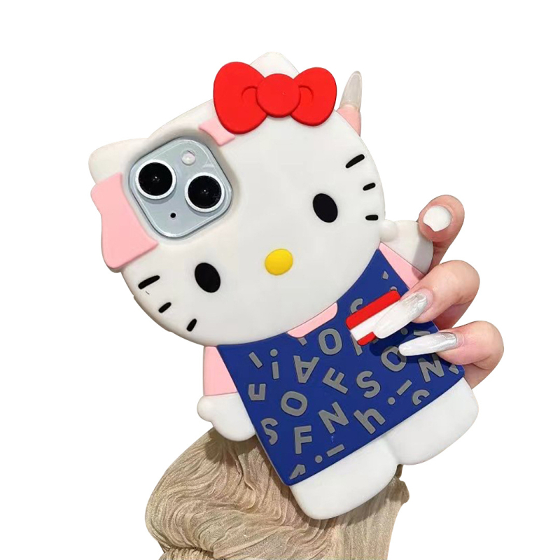 Piiriülene uus KT kassi telefoniümbris Apple 15ProMax iPhone 14 stereo 3D multifilm 13 armas 11