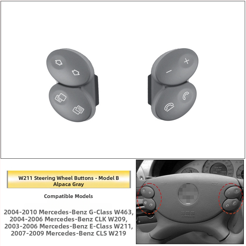 Sobib vanadele Mercedes-Benz E-klassi W211 roolinuppudele E200E260E300L multifunktsionaalsed roolinupud