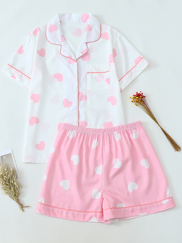 Piiriülene lahtine vabaaja kardigan-pidžaama, Euroopa ja Ameerika moedisain, mitmevärvilised trükitud lühikeste varrukatega lühikesed püksid, kaheosaline ülikond naistele