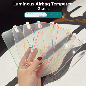 Gaismas pilna aizsargplēve Apple 17 Promax rūdītai plēvei iPhone 16 Airbag Edge 15 krāsainai plēvei 14 pilnekrāna 13 fluorescējošai aizsargplēvei