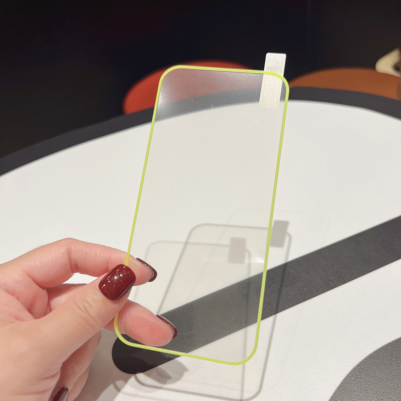 Gaismas pilna aizsargplēve Apple 17 Promax rūdītai plēvei iPhone 16 Airbag Edge 15 krāsainai plēvei 14 pilnekrāna 13 fluorescējošai aizsargplēvei
