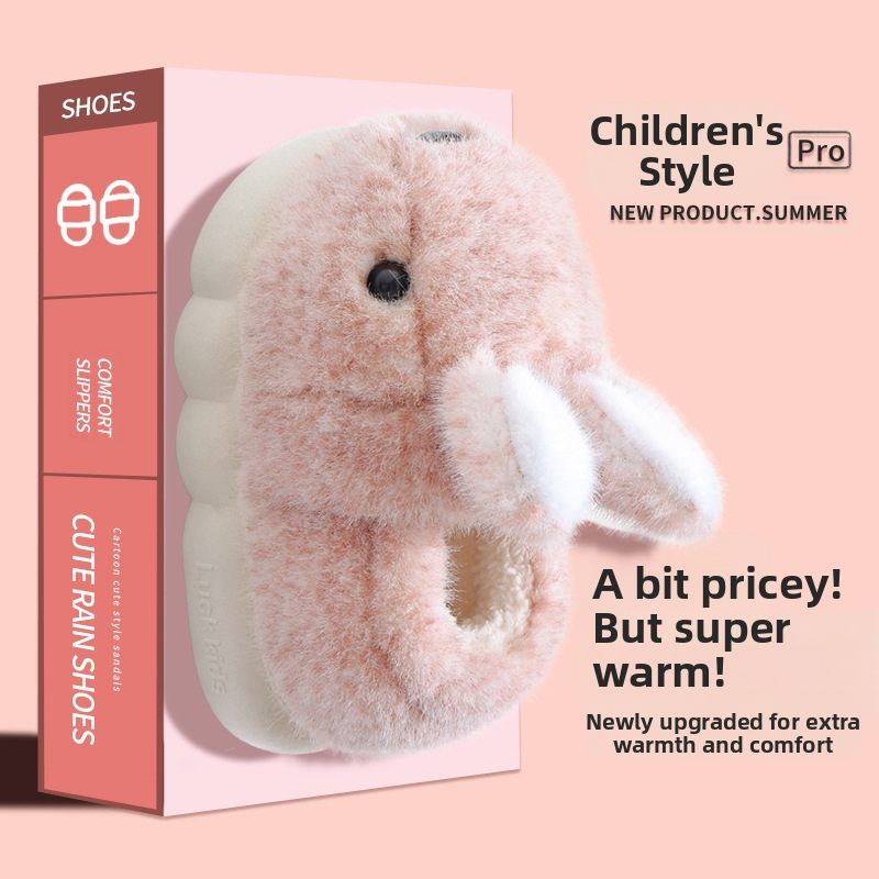 Детски пантофи, зимни, нови, неплъзгащи се, вътрешни, с меко дъно, за момичета, принцеси, памучни пантофи