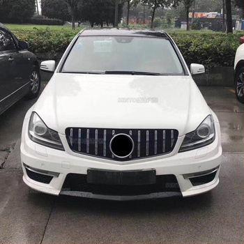 Sobib 2007-2014 Mercedes-Benz C-klassi W204 modifitseeritud keskmisele võrgule GT vertikaalribale Gymnopus AMG esivõrele